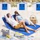 3 PCS Folding Beach Chairs Patio Adjustable Chaise Lounge with Table