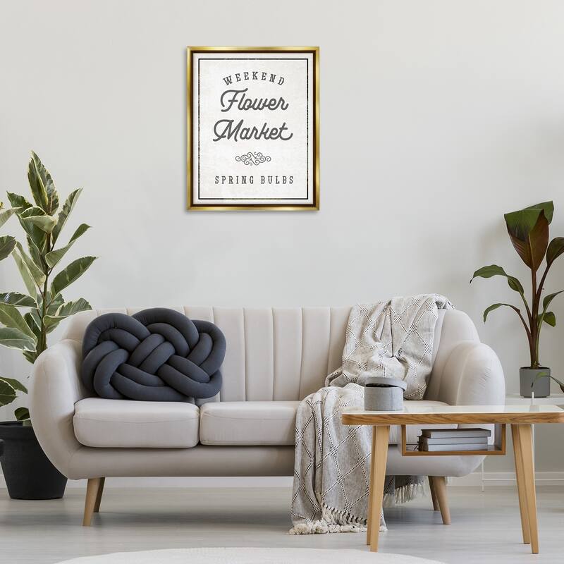 Stupell Flower Market Spring Bulbs Framed Floater Canvas Wall Art Design By Lil' Rue