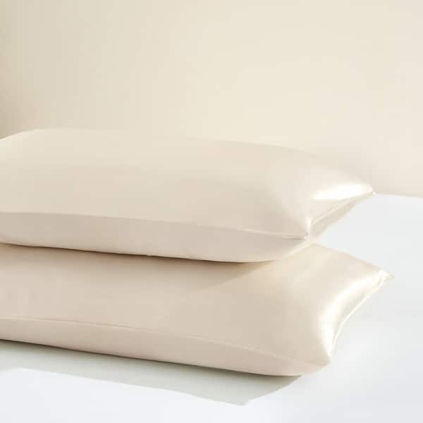 slide 2 of 30, 2 Pack Satin Pillowcase Silky Pillow Cases Set King - Ivory