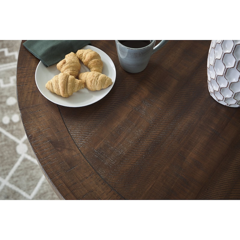 Signature Design by Ashley Valebeck Black/Dark Brown Counter Height Dining Table - 48" W x 48" D x 36" H
