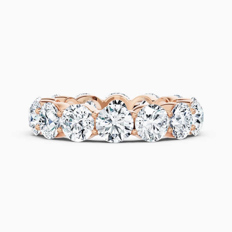 Auriya 14k Gold Round Lab Grown Diamond Eternity Band 2.00 - 7.00 ct. tw. (F-G, VS) - 7.00 ct. wt. - 5 - Rose