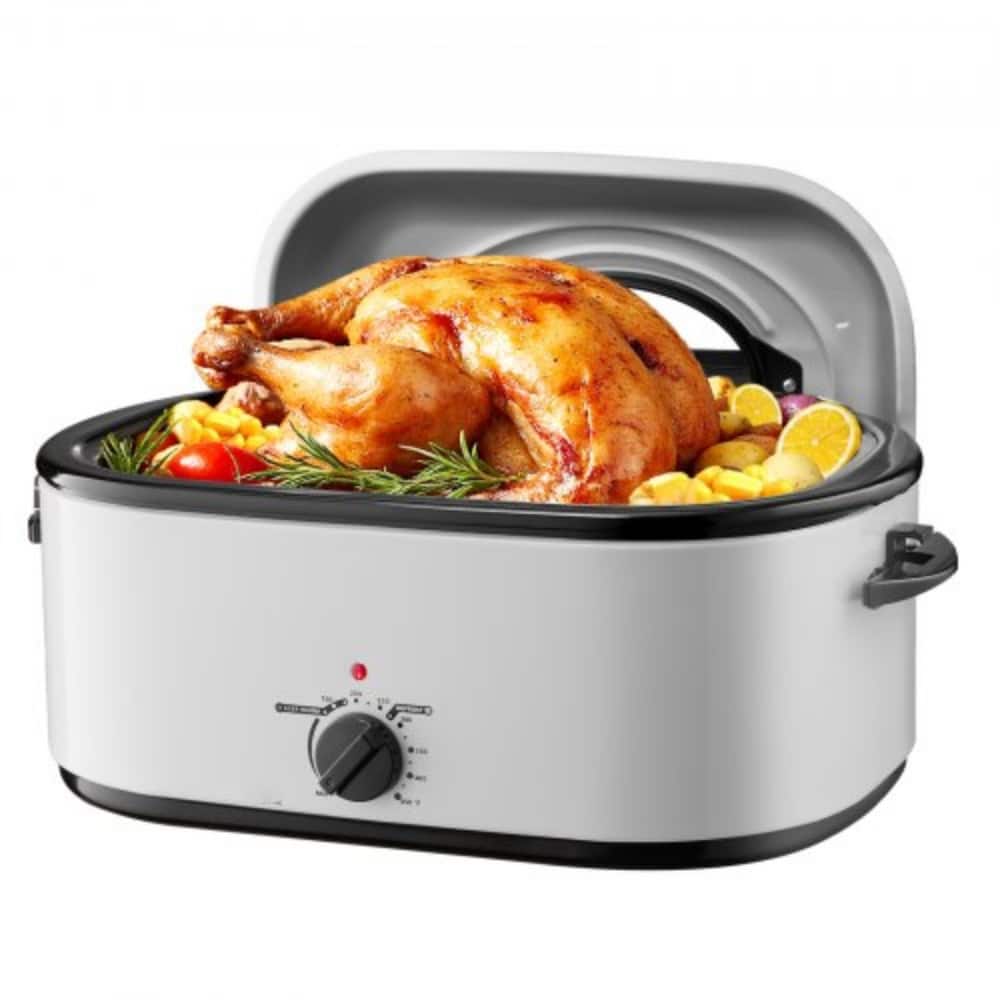 Black-Silver 26QT Electric Roaster Oven with Self-Basting Lid and Rack - 23.23 x 15.67 x 13.58 inch