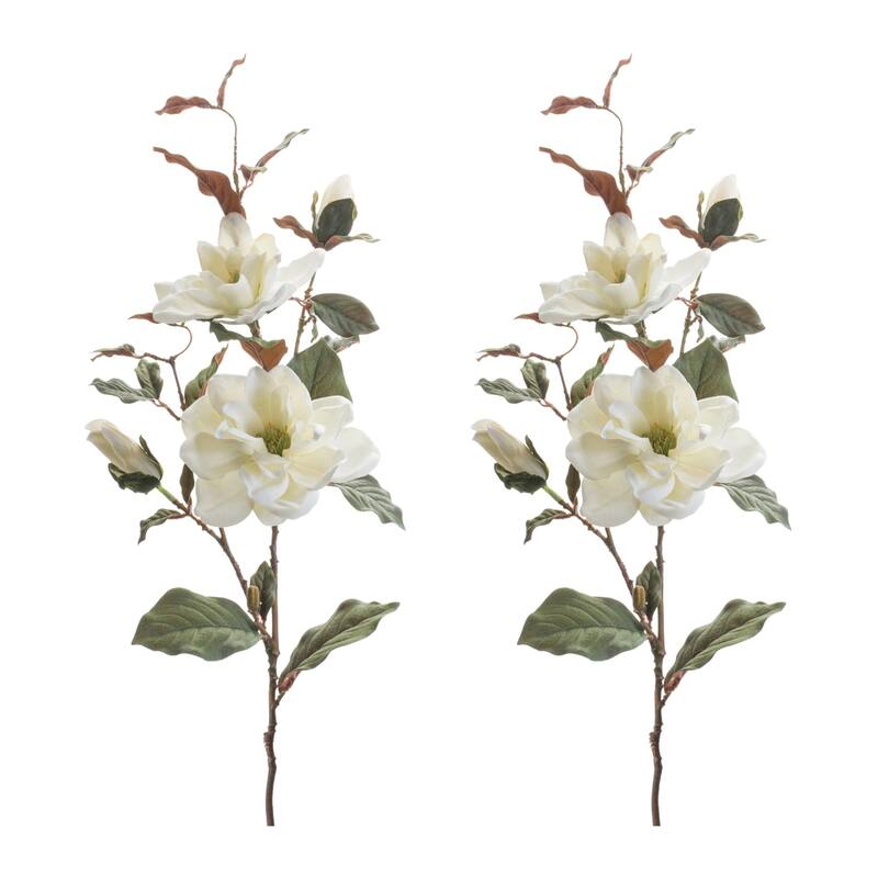 Magnolia Artificial Floral Sprays - 37.5" - Set of 2