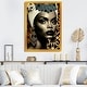 preview thumbnail 1 of 6, Designart "Classy Portrait Of Elegant African Lady X" African American Framed Art Print Gold - 12 in. wide x 20 in. high