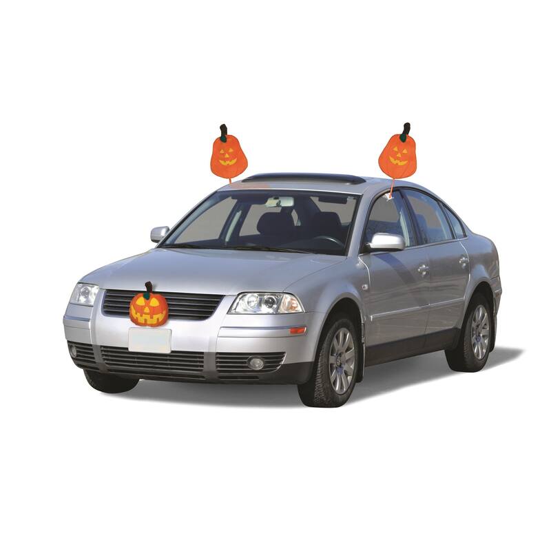 19" Orange Yellow Pumpkins Halloween Car Decorating Kit Universal Size