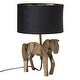 preview thumbnail 8 of 10, River of Goods 17.75-Inch Gold Origami Horse-Shaped Table Lamp with Black Fabric Drum Shade - 10.75" x 10.25" x 17.75"