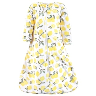 Hudson Baby Infant Girl Long Sleeve Plush Faux Fur Sleeping Bag, Wearable Blanket, Lemon