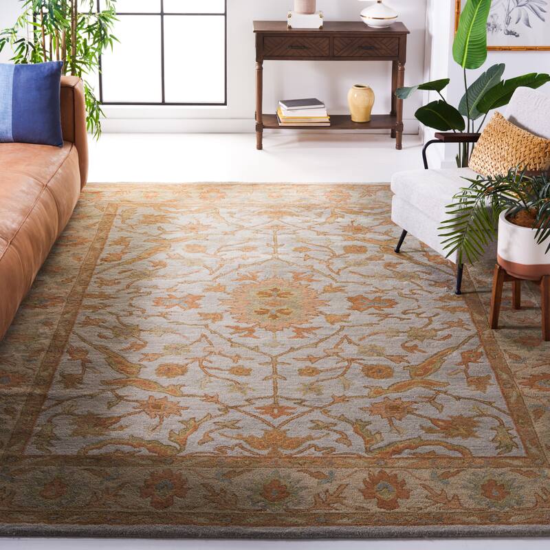 SAFAVIEH Handmade Heritage Mallorca Border Traditional Oriental Wool Rug
