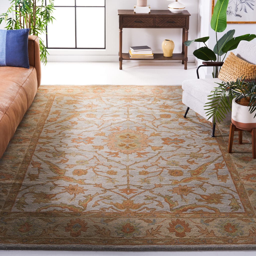 SAFAVIEH Handmade Heritage Mallorca Border Traditional Oriental Wool Rug
