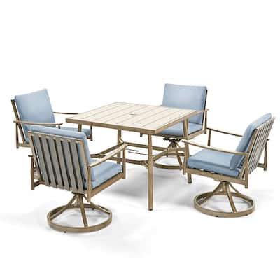 SleekLine 4 - Person Outdoor Aluminum Rectangular Dining Set with Cushions