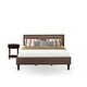 preview thumbnail 17 of 42, 2 Piece Bed Set -Bed with Brown Linen Fabric Button Tufted Headboard - 1 Night Stand (Bed Size Options)