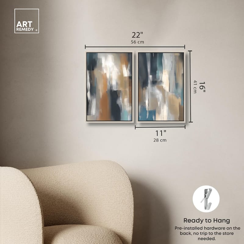 Vertical Rush Canvas Set of 2 by Art Remedy