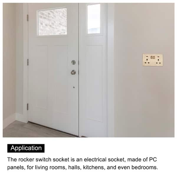 UK US Socket Double Multi Power Outlet Switch Grey 250V 13A 146mmx88mm