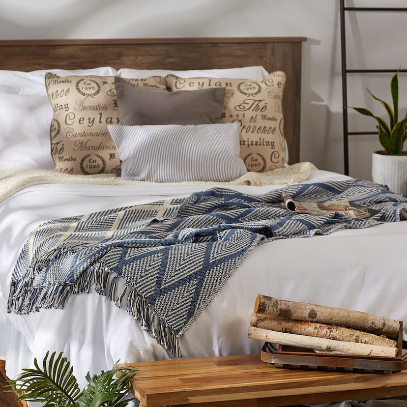 DII Natural Tone Multi Diamond Throw