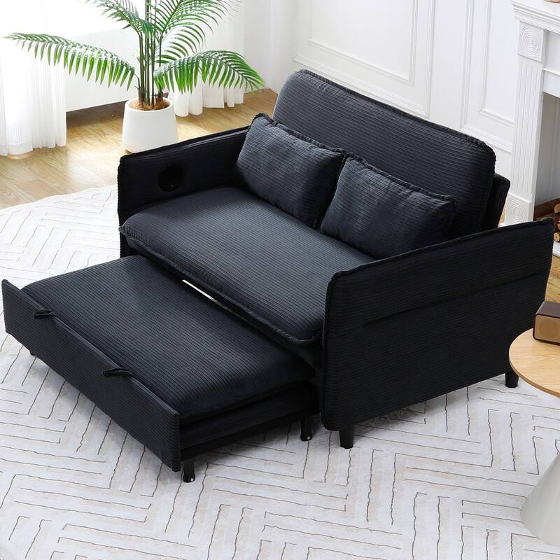 Striped Fabric Multifunctional Sofa Bed