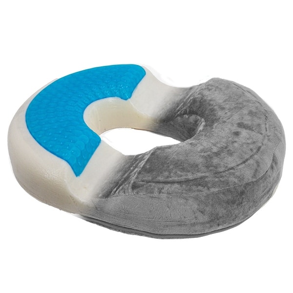 slide 2 of 8, Orthopedic Donut Seat Gel Cushion w/ Infused Memory Foam & Cooling Gel - Grey Firm - Specialty