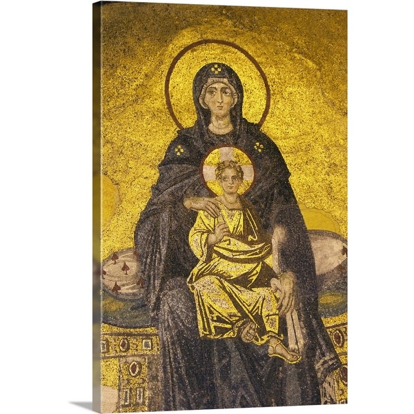 "Turkey, Hagia Sophia Mosque, mosaic depicting Virgin Mary with baby Jesus" Canvas Wall Art