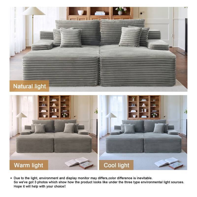 Cathy 82" W No Assembly Required Chaise Sofa Lounge Sectional Couch