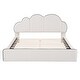 preview thumbnail 3 of 13, Beige Queen Size Soft Upholstered Platform Bed for Kids