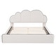 preview thumbnail 4 of 24, Upholstered Platform Bed Queen Size Bed Frame with Cloud-shaped Headboard and Footboard, No Box Spring Needed Velvet Fabric聽