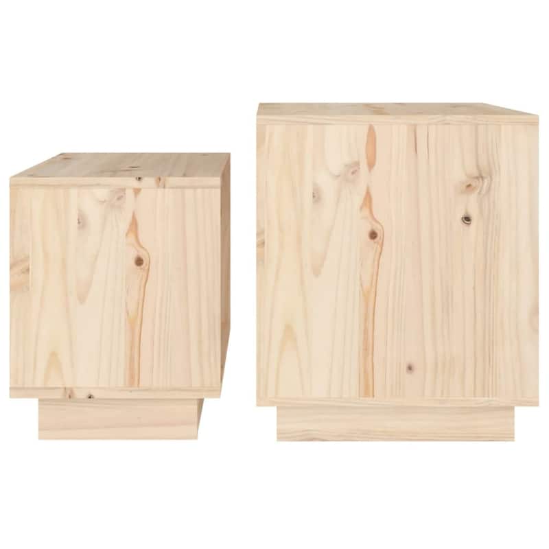 vidaXL Coffee Tables 2 pcs Nesting Table End Table Nightstand Solid Wood Pine - 19.7" x 15.7" x 18.5"