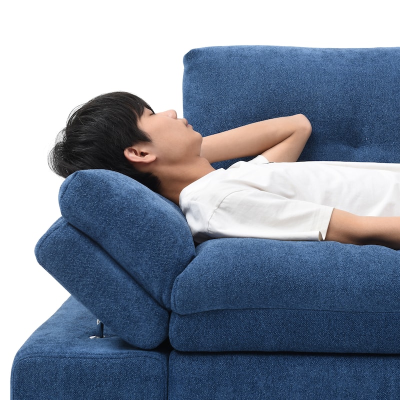 3 in 1 Recliner Sofa Pull Out Sleeper Sofa Bed Linen Loveseat Armchair