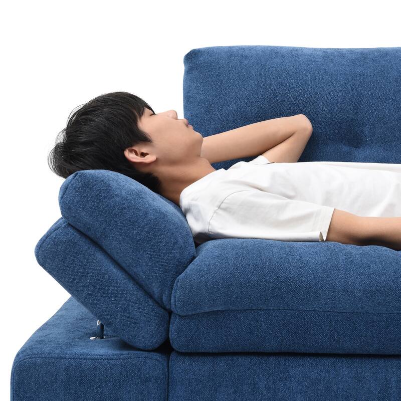 Multi-Functional Sleeper Sofa with Adjustable Armrest, Convertible Sofa Bed Loveseat Upholstery Sleeper Couch