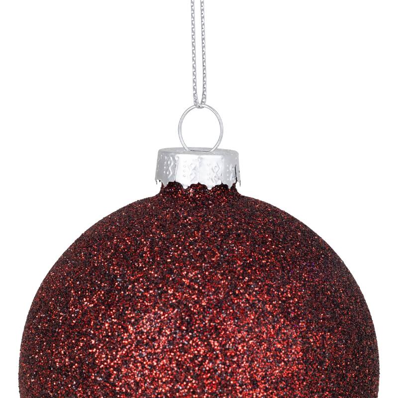 Onion and Glass Ball Christmas Ornaments - 3.25" - Burgundy and Purple - 9ct