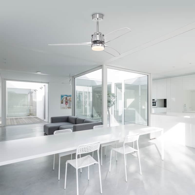 Murdo Sleek Modern 3-Blade LED Lighted Ceiling Fan with Remote