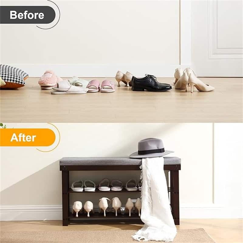Shoe Rack for Entryway - 35.4"D x 11"W x 19.3"H