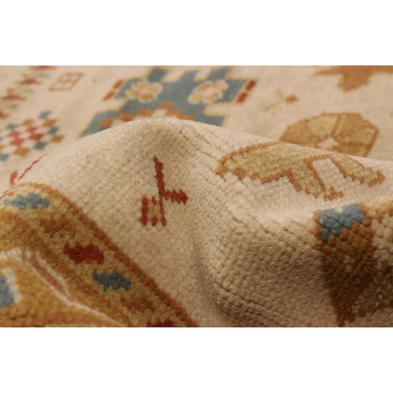 ECARPETGALLERY Hand-knotted Oushak Ivory Wool Rug - 8'8 x 13'5