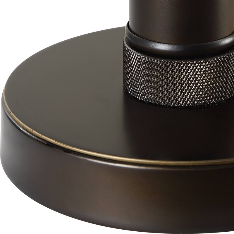 Carbon Loft Oil Rubbed Bronze Metal Table Lamp with Knurling and Dome Shade - 15 x in x 15 x in 26.5