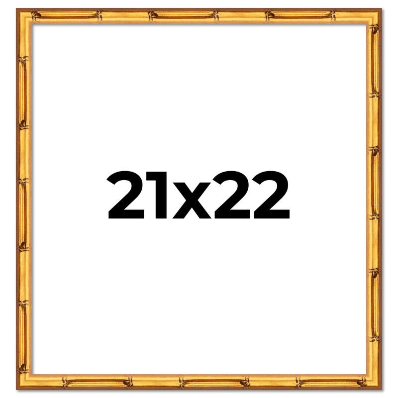 21x22 Frame Gold Bamboo Picture Frame Modern Photo Frame Includes UV Acrylic Shatter Guard Front Acid Free Foam Backing Board