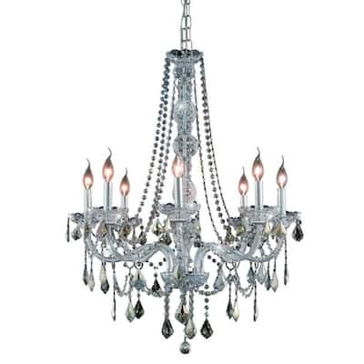 Elegant Lighting V7858D28-GT/RC Verona 8 Light 28" Wide Crystal
