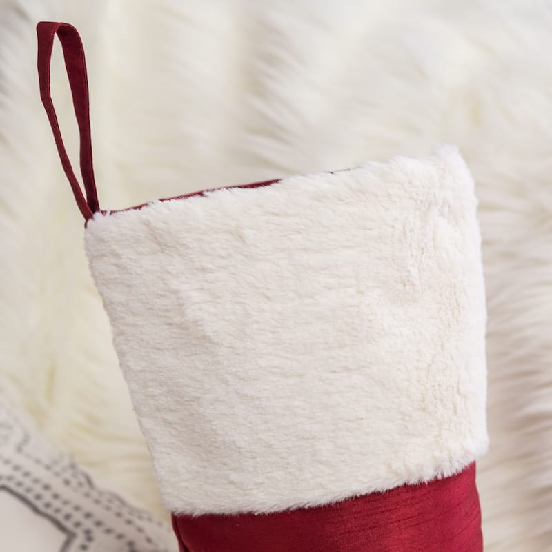 Homey Cozy Floral Velvet Embroidered Christmas Stocking