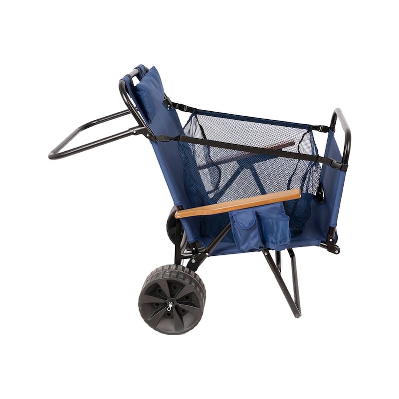 Beach Cart Chairs With Wheels 2 in 1 Foldable Beach Lounge Chair With Integrated Wagon Pull Cart Perfect for Backyard Pool