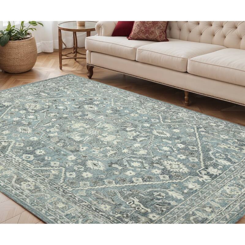 HomeRoots Oriental Transitional Rectangle Area Rug - 90.00 in. x 60.00 in.  x 0.45 in.