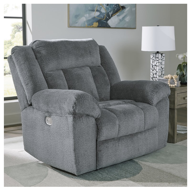 Signature Design by Ashley Tip-Off Power Recliner - Gray