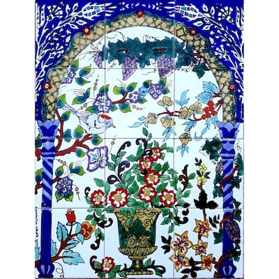 18x24 Garden Design Backsplash 12pc Mosaic Tile Wall Mural