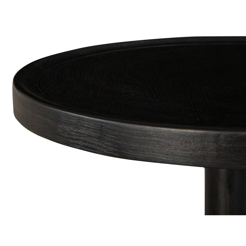 Magnussen Home Lindon Coffee Bean Round Pedestal Accent End Table - 18''W x 18''D x 26''H