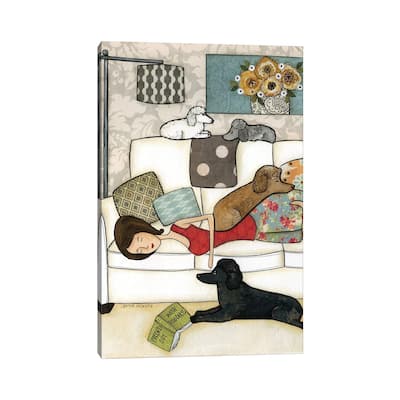 iCanvas "Passed Out With Poodles" by Jamie Morath Canvas Print