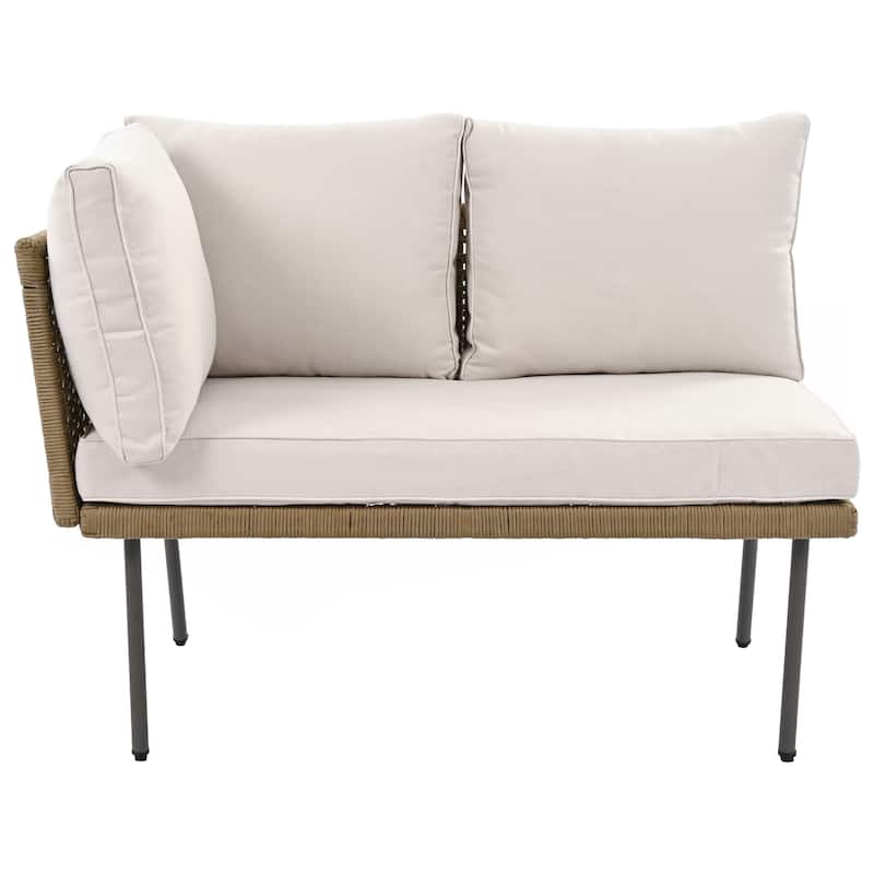 6-Piece Rope Patio Furniture L-Shaped Set