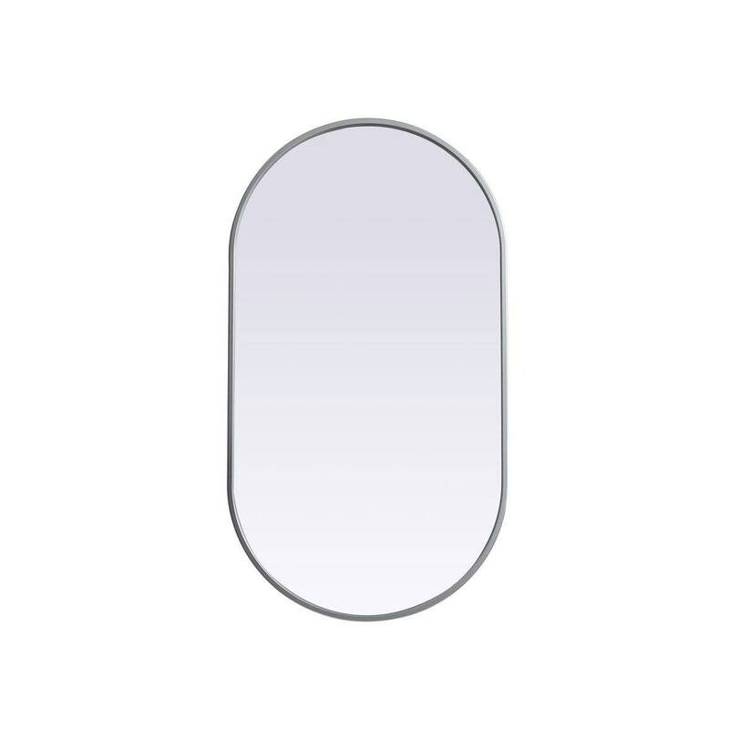 Elegant Lighting MR2A2036 Asha 20" W x 36" H Modern Oval Bathroom Wall - Silver