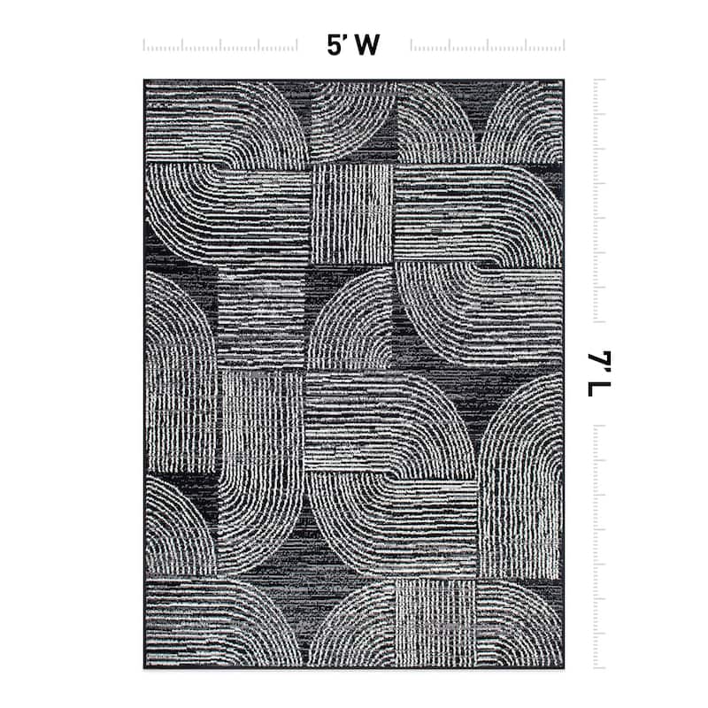 World Rug Gallery Geometric Arch Area Rug