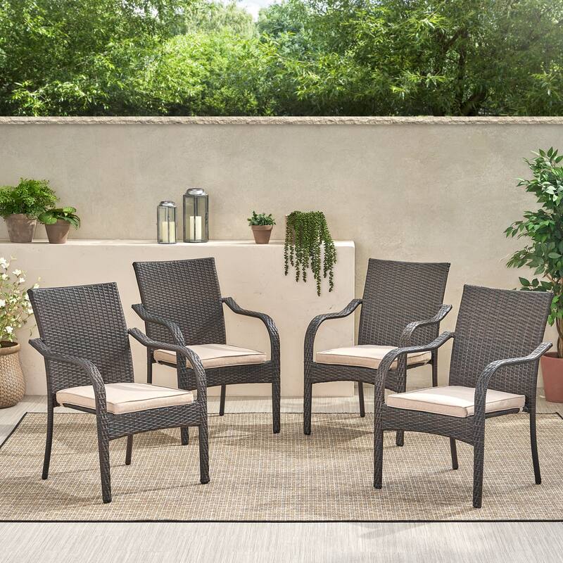 STACKING CHAIRS 4 pcs - Brown