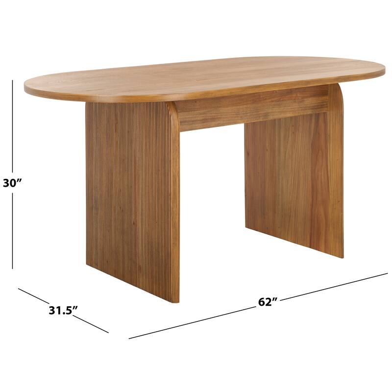 SAFAVIEH Norene Ribbed Dining Table - 62 In. W x 31.5 In. D x 30 In. H - 62"W x 32"D x 30"H