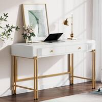 47 Inch Computer Desk with Drawers, Modern Home Office Desk Study ...