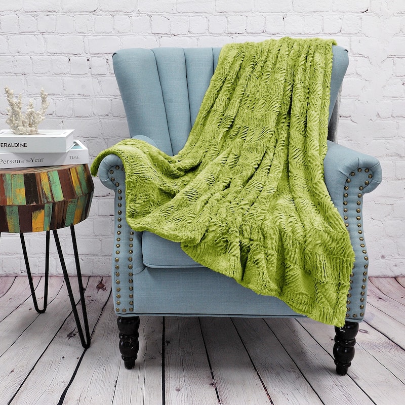 Herringbone FauxFur Throw, 50" x 60"