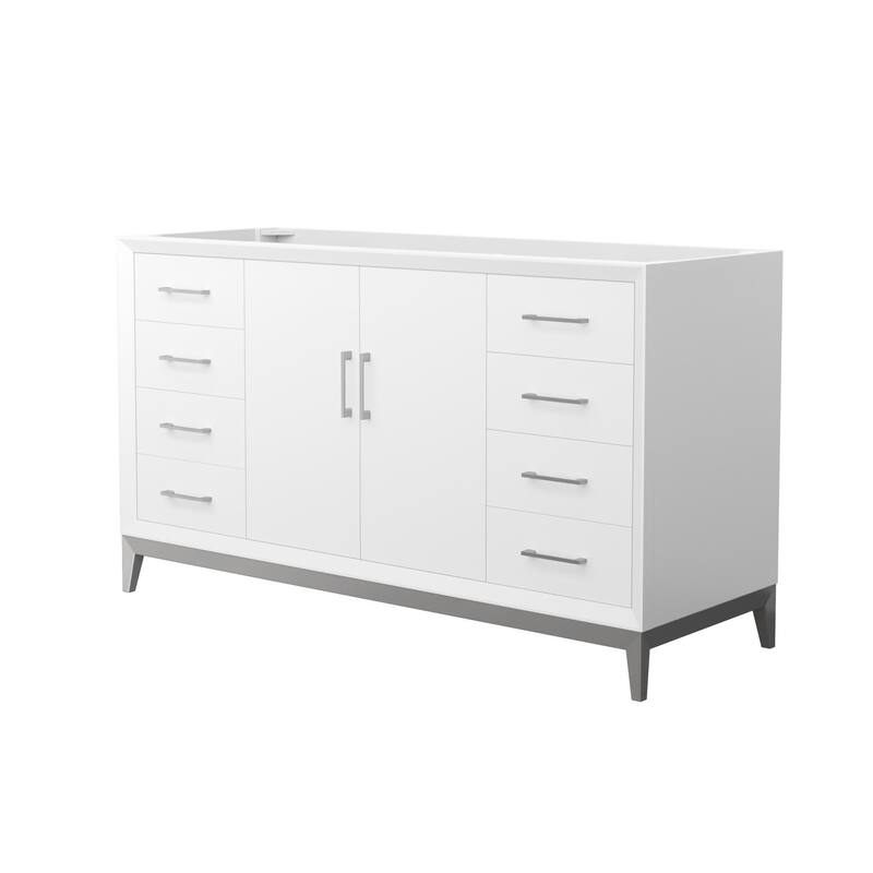 Wyndham Collection WCH818160S-CXSXX-MXX Amici 60" Single Free Standing - White / Brushed Nickel Hardware