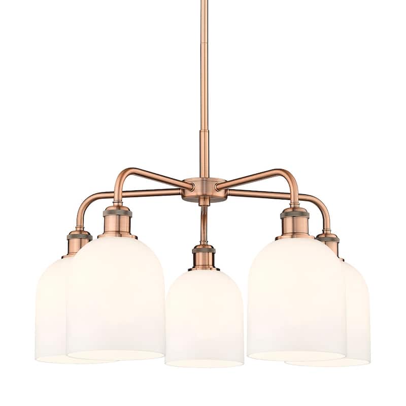 Innovations Lighting 516-5CR 15 24 Bella Chandelier Bella 5 Light 24" - Antique Copper / Gloss White